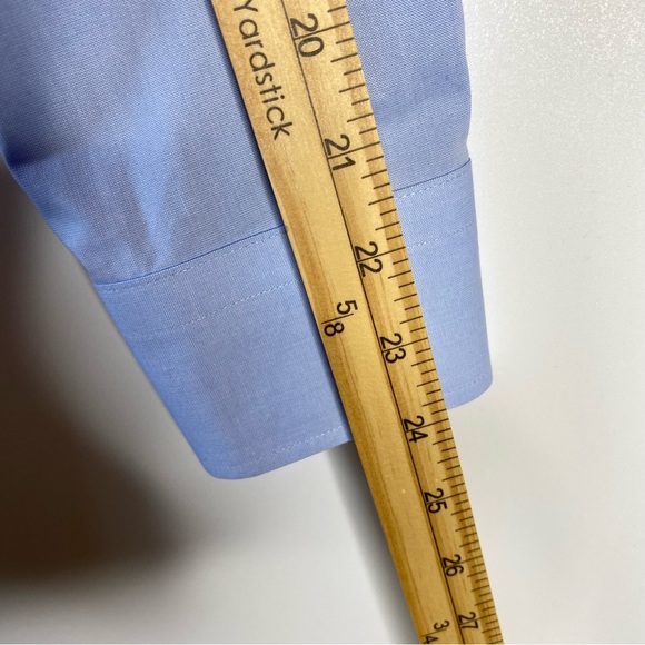 Nordstrom Mens Tech-Smart Button-Up Dress Shirt Sz 15.5 32-33 Blue Long Sleeve - Picture 7 of 9